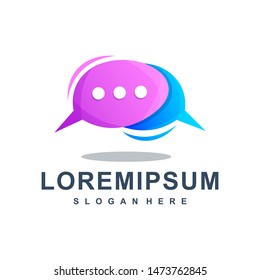 Colorful Abstract Chat Logo Premium