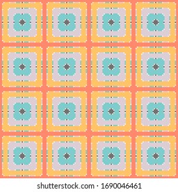Colorful abstract checkered seamless pattern. Linear ornamental geometric background. Wrapping paper. Vector illustration.        