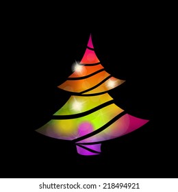 colorful abstract Christmas tree. Vector 