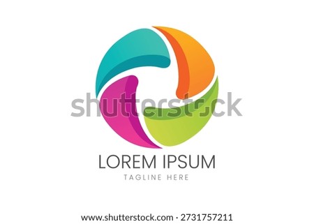Colorful Abstract Circle Aperture Logo for Creative Design Agencies Multimedia Platforms and Diversity Inclusion Organizations Vector logo template