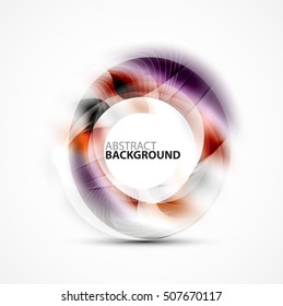 Colorful abstract circle banner, vector message presentation template