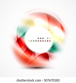 Colorful abstract circle banner, vector message presentation template
