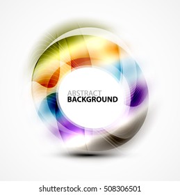 Colorful abstract circle banner, vector message presentation template