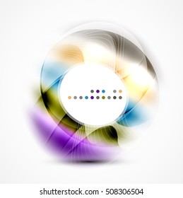 Colorful abstract circle banner, vector message presentation template