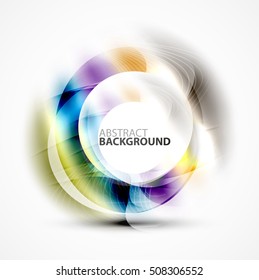 Colorful abstract circle banner, vector message presentation template