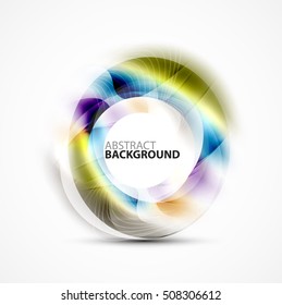 Colorful abstract circle banner, vector message presentation template