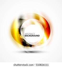 Colorful abstract circle banner, vector message presentation template