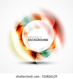 Colorful abstract circle banner, vector message presentation template