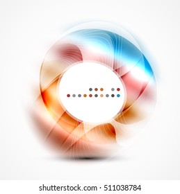 Colorful abstract circle banner, vector message presentation template