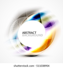 Banner de círculo abstracto colorido, plantilla de presentación de mensajes vectoriales