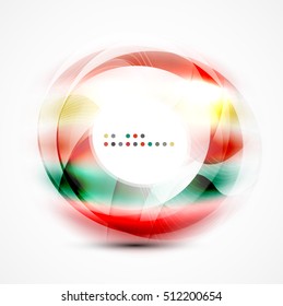 Banner de círculo abstracto colorido, plantilla de presentación de mensajes vectoriales