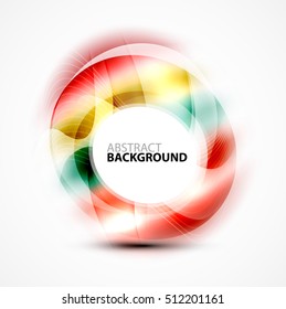 Colorful abstract circle banner, vector message presentation template