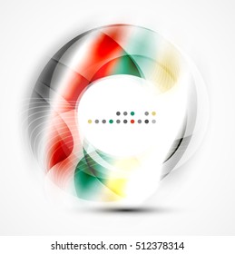 Colorful abstract circle banner, vector message presentation template