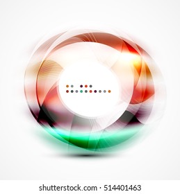 Colorful abstract circle banner, vector message presentation template