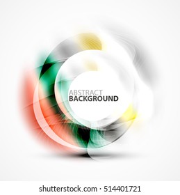 Colorful abstract circle banner, vector message presentation template