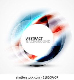 Banner de círculo abstracto colorido, plantilla de presentación de mensajes vectoriales