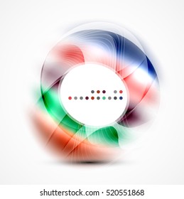 Colorful abstract circle banner, vector message presentation template