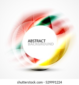 Colorful abstract circle banner, vector message presentation template