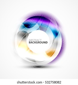 Colorful abstract circle banner, vector message presentation template