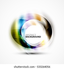 Colorful abstract circle banner, vector message presentation template