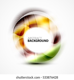 Colorful abstract circle banner, vector message presentation template