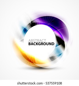 Colorful abstract circle banner, vector message presentation template