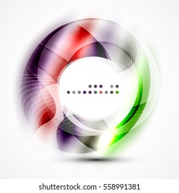 Banner de círculo abstracto colorido, plantilla de presentación de mensajes vectoriales