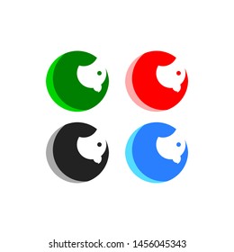 Colorful Abstract Circle Bird Logo Icon