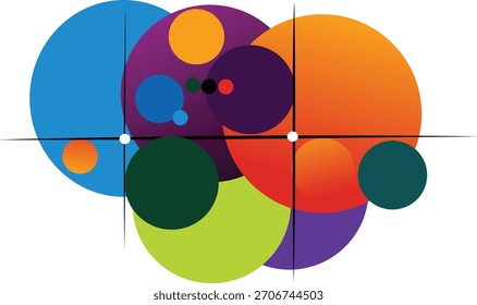 Colorful Abstract Circle Composition with Geometric Balance