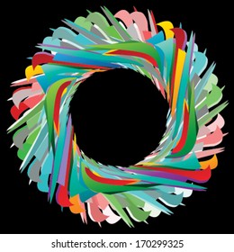 Colorful abstract circle frame