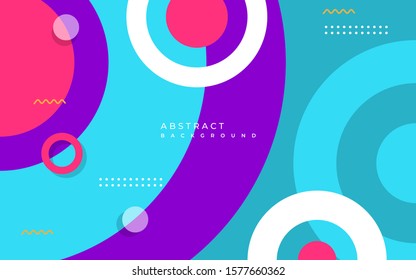 Colorful abstract  circle geometric background design.  Pop modern template design
