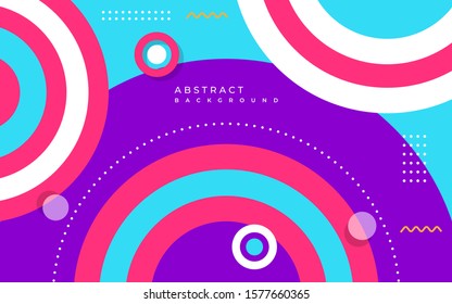 Colorful abstract  circle geometric background design.  Pop modern template design