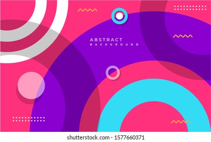 Colorful abstract  circle geometric background design.  Pop modern template design