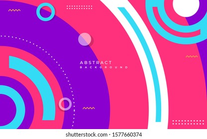 Colorful abstract  circle geometric background design.  Pop modern template design