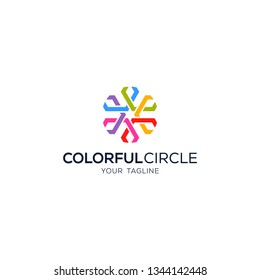 Colorful Abstract Circle Logo, Abstract circle creative signs and star symbols
