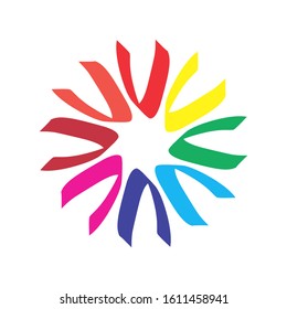 colorful abstract circle logo vector template. isolated at white background