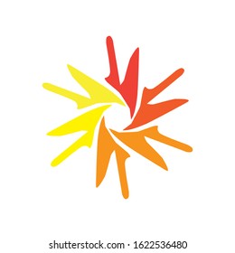 colorful abstract circle logo vector illustration. designed with red, orange, and yellow color.