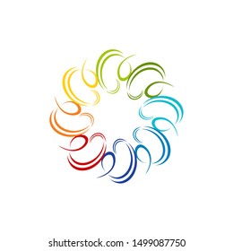 Colorful abstract circle ornament vector logo template