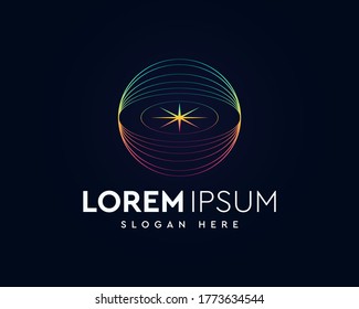 diseño del logotipo de forma de círculo colorido abstracto