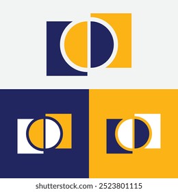 Círculo abstracto colorido en diseño cuadrado del logotipo, elemento elegante moderno único del monograma del icono.
