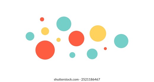 Farbige abstrakte Kreisvorlage. Punktmuster in heller Farbe. Geeignet für Poster, Flyer, Karte. Flaches modernes Vektordesign, einzelne Illustration.