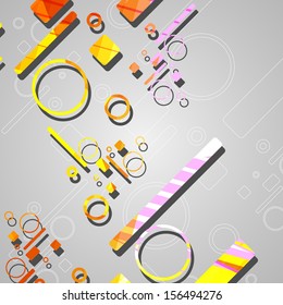Colorful abstract circles background, dynamic illustration.