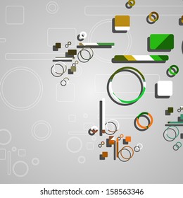 Colorful abstract circles background, dynamic illustration.