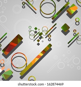 Colorful abstract circles background, dynamic illustration.