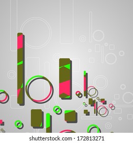 Colorful abstract circles background, dynamic illustration.