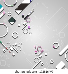 Colorful abstract circles background, dynamic illustration.