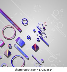 Colorful abstract circles background, dynamic illustration.