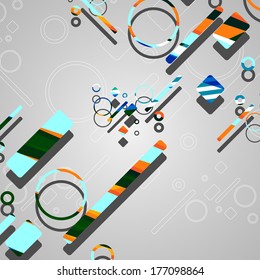 Colorful abstract circles background, dynamic illustration.