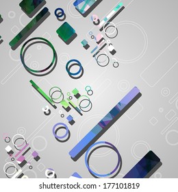 Colorful abstract circles background, dynamic illustration.