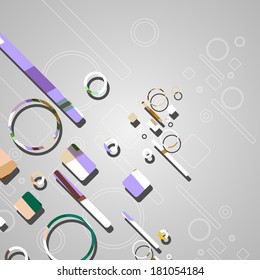 Colorful abstract circles background, dynamic illustration.